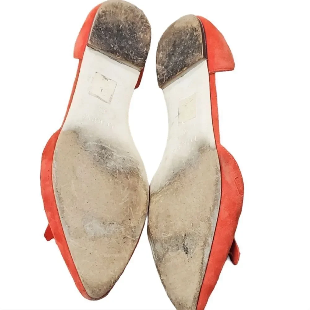 J.Crew Orange Fringe Suede Ballet Flats